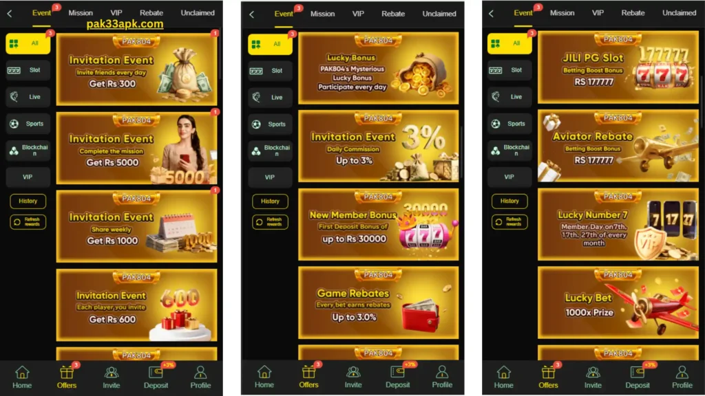 Bonuses and Rewards in Pak804 Game