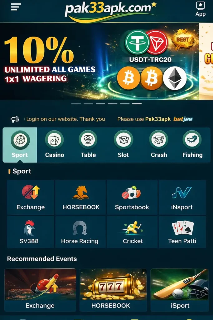 Betjee Game list dashboard.