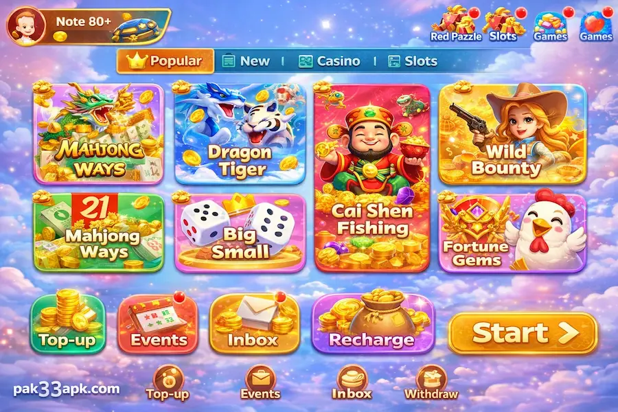 PAK75 Game Interface Pakistan