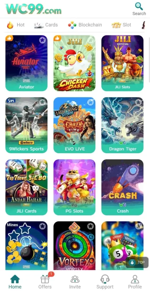 WC99 Game Interface Earning Game in Pakistan